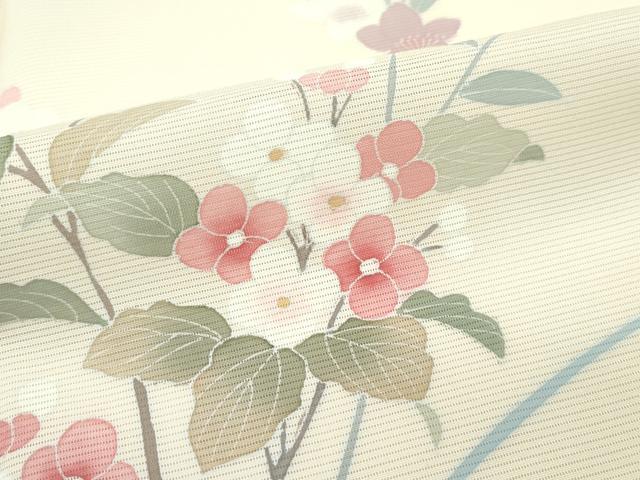 平和屋着物*極上 夏物 訪問着 絽 枝花文 暈し染め 丁子色地 逸品 未使用 CZAA3815s5