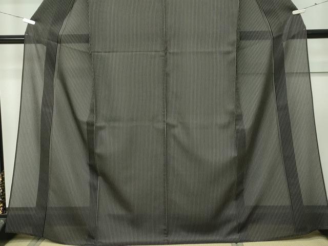 平和屋着物*極上 夏物 お召 間道 黒地 逸品 CZAA3820s5