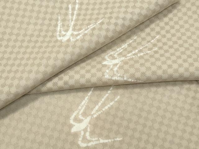 平和屋着物*極上 夏物 小紋 市松紋紗 燕 肥後煤竹色地 逸品 CZAA3838s5
