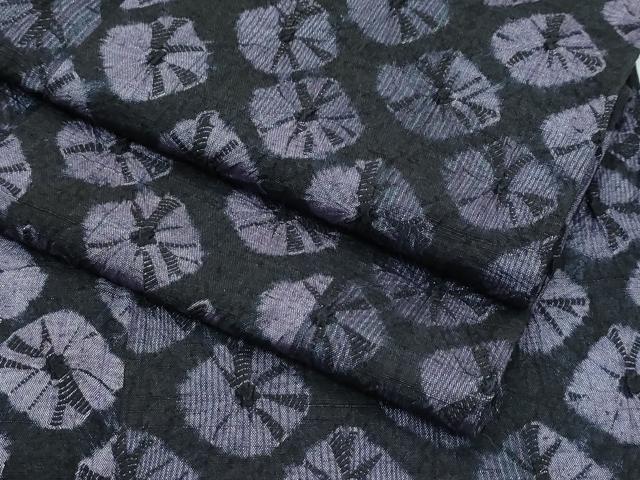 平和屋着物▽極上 紬 単衣 絞り 逸品 CZAA3861s5