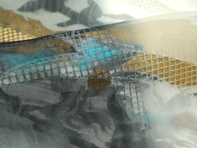 平和屋本店▽極上 訪問着 無双 紗袷 紗×紗 作家物 中国三大刺繍 スワトウ刺繍 霞文 黒地 金彩 健勝苑扱い 逸品 CZAA3865s5
