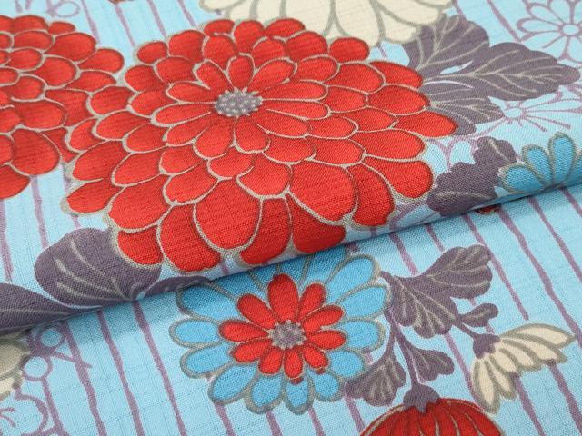平和屋着物■極上 夏物 ふりふ 小紋・浴衣兼用 花鳥文 洗える着物 逸品 CZAA3868s5