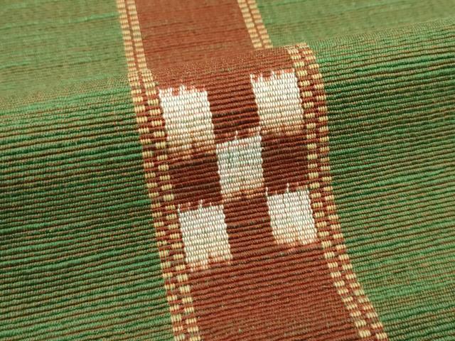 平和屋着物●極上 沖縄県伝統工芸品 八重山ミンサー 手織り 八寸名古屋帯 綿 逸品 CZAA3892s5
