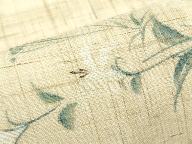 平和屋着物*極上 夏物 九寸名古屋帯 手描き 草花文 麻 逸品 CZAA3895s5