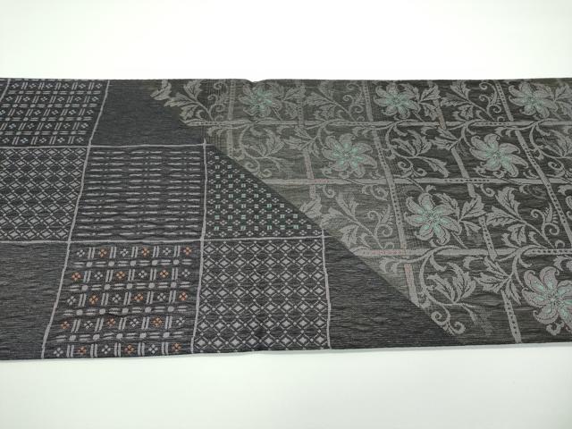 平和屋着物●極上 スリーシーズン 春夏秋 両方向 両面 全通柄袋帯 草花文 逸品 未使用 CZAA3900s5