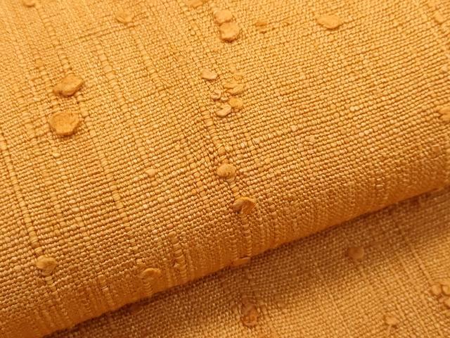 平和屋本店■極上 浦野理一 経節紬 九寸名古屋帯 琥珀色 逸品 未使用 CZAA3920s5