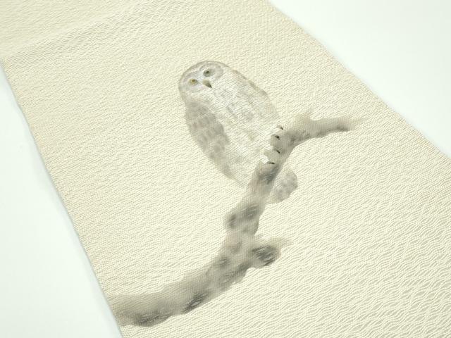 平和屋着物●極上 スリーシーズン 春夏秋 太鼓柄袋帯 櫛織 手描き 梟 フクロウ 逸品 CZAA3933s5