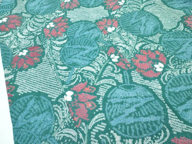 平和屋着物∴極上 夏物 浴衣 有松鳴海絞り 団扇草花文 綿 逸品 CZAA4009s5