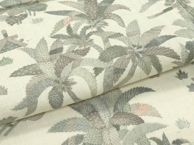 平和屋着物▽極上 生紬 単衣 風景文 逸品 未使用 CZAA4025s5
