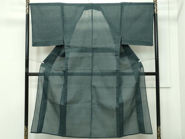 平和屋着物■極上 男性 夏物 本場小千谷ちぢみ 格子柄 麻 逸品 未使用 CZAA4032s5