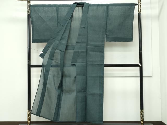 平和屋着物■極上 男性 夏物 本場小千谷ちぢみ 格子柄 麻 逸品 未使用 CZAA4032s5