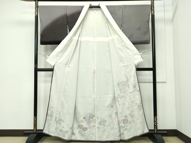 平和屋着物▽極上 訪問着 無双 絽袷 絽×絽 草花文 暈し染め 銀彩 逸品 CZAA4043s5