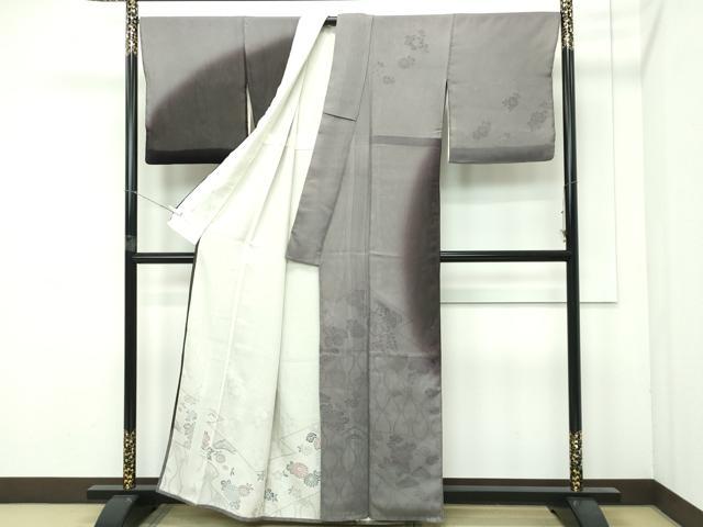 平和屋着物▽極上 訪問着 無双 絽袷 絽×絽 草花文 暈し染め 銀彩 逸品 CZAA4043s5