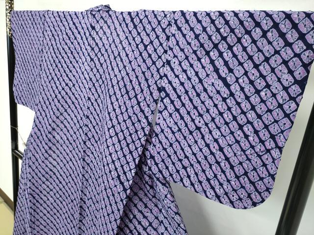 平和屋着物■極上 夏物 浴衣 有松鳴海絞り 鹿の子斜線文 綿 逸品 未使用 CZAA4052s5