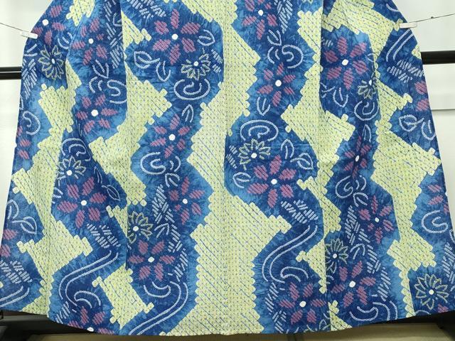 平和屋着物∴極上 夏物 浴衣 有松鳴海絞り 流水花文 綿 逸品 CZAA4056s5