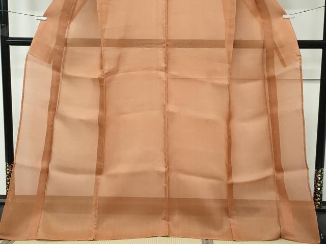 平和屋着物■極上 夏物 紗紬 色無地 渋紙色 逸品 未使用 CZAA4072s5