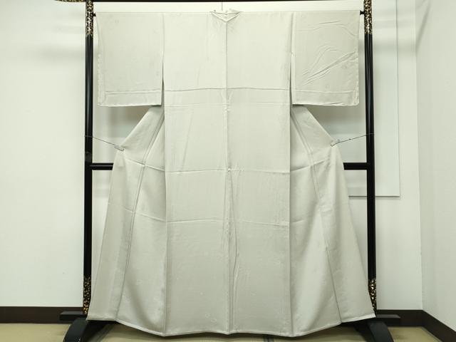 平和屋着物▽極上 色無地 砂色 単衣 草花地紋 逸品 未使用 CZAA4080s5
