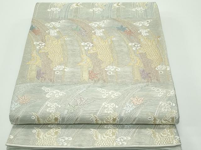 平和屋着物*極上 夏物 六通柄袋帯 唐織 いざよい 鯉の滝登り 竜田川 金銀糸 逸品 CZAA4121s5
