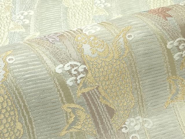平和屋着物*極上 夏物 六通柄袋帯 唐織 いざよい 鯉の滝登り 竜田川 金銀糸 逸品 CZAA4121s5