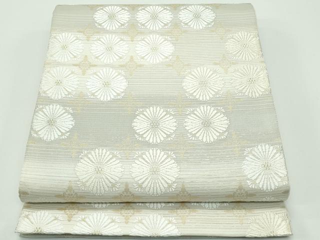 平和屋着物■極上 夏物 六通柄袋帯 唐織 格子花文 金糸 逸品 CZAA4123s5
