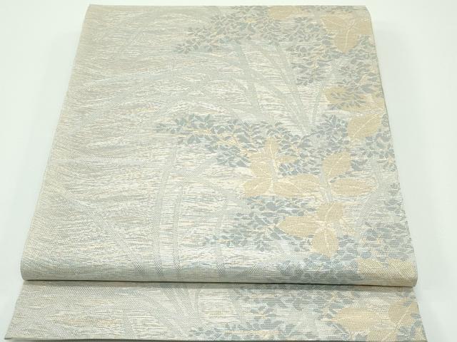 平和屋着物*極上 夏物 織物一筋名門 織悦 全通柄 本袋帯 草花文 金銀糸 逸品 CZAA4128s5
