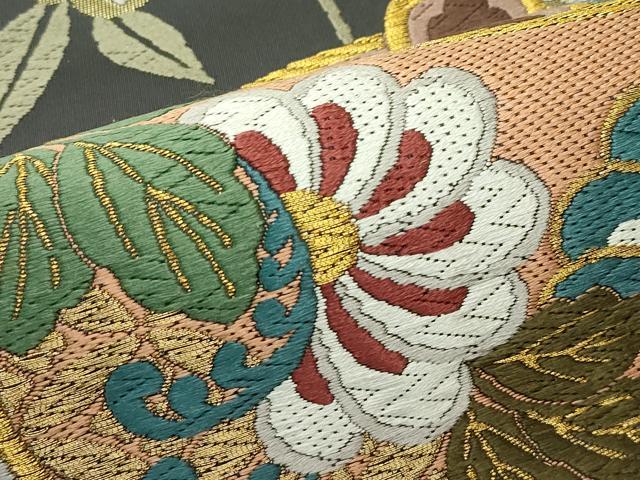 平和屋着物●極上 六通柄袋帯 唐織 秀宝桜花文 金糸 逸品 未使用 CZAA4185s5