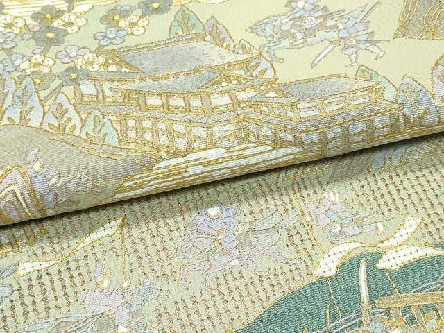 平和屋本店■極上 訪問着 総刺繍 中国三大刺繍 スワトウ刺繍 人物風景文 暈し染め 金糸 鬼しぼ縮緬 逸品 CZAA4220s5
