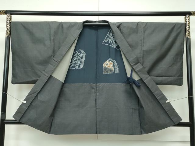 平和屋着物■極上 男性 本場大島紬 アンサンブル 100亀甲 総詰め 羽織紐付き 逸品 CZAA4286s5