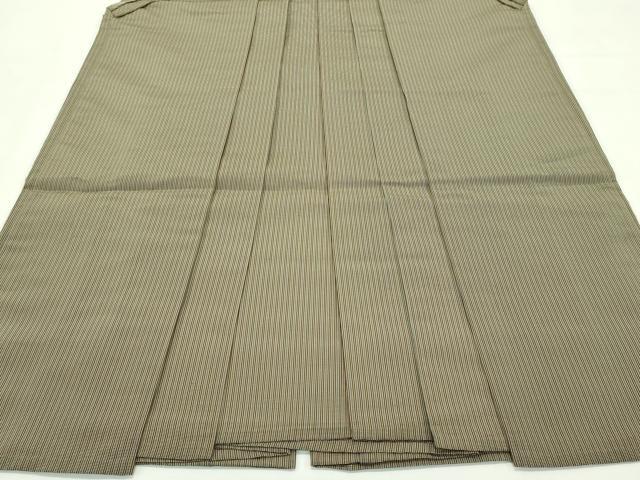 平和屋本店■極上 男性 人間国宝 甲田綏郎 精好仙台平 馬乗り袴 縞 逸品 CZAA4311s5
