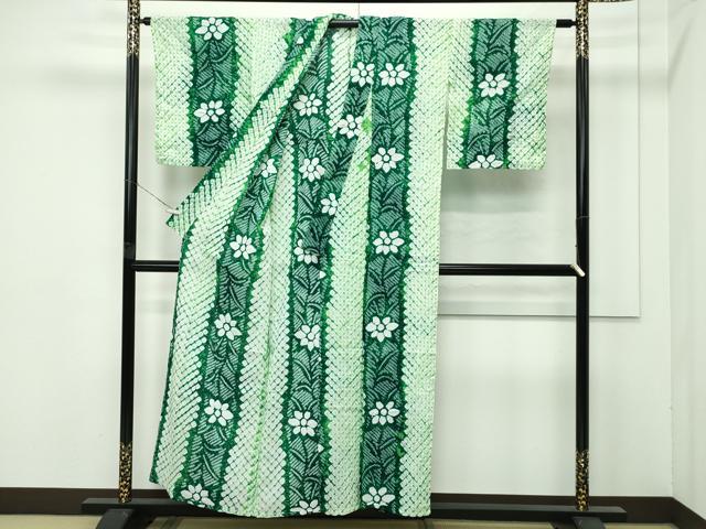 平和屋着物∴極上 夏物 浴衣 有松鳴海絞り 草花間道 綿 逸品 未使用 CZAA4317s5
