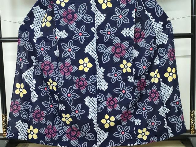 平和屋着物∴極上 夏物 浴衣 有松鳴海絞り 舞花文 綿 逸品 未使用 CZAA4321s5