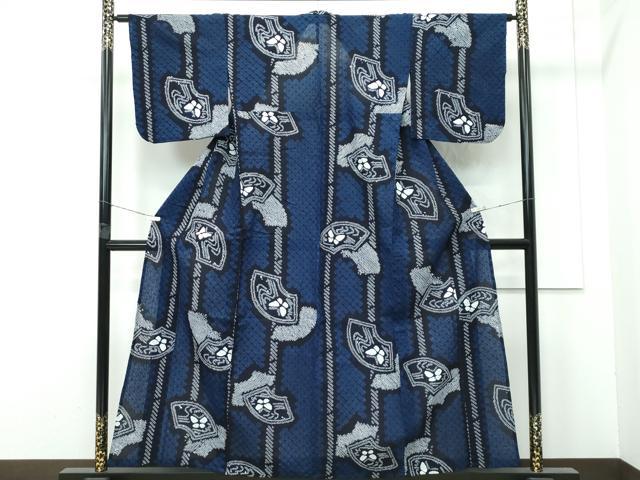 平和屋着物∴極上 夏物 浴衣 有松鳴海絞り 地紙舞蝶文 綿 逸品 CZAA4322s5