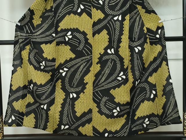 平和屋本店∴極上 夏物 浴衣 有松鳴海絞り 流水文 黒地 綿 逸品 CZAA4323s5