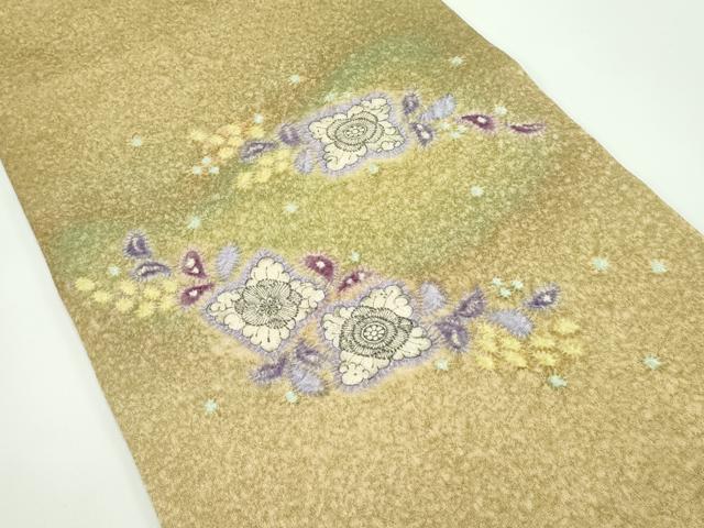 平和屋本店●極上 初代 久保田一竹 太鼓柄袋帯 辻が花 絞り 金通し地 逸品 CZAA4399s5