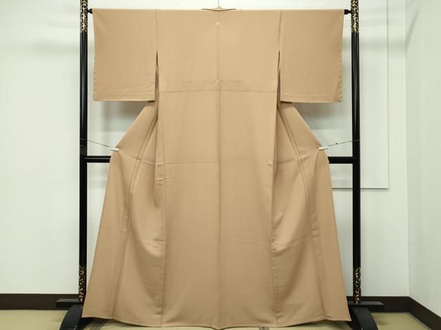 平和屋着物▽極上 洗える最高級着物 <英>はなぶさ謹製 色無地 朽葉色 単衣 逸品 未使用 CZAA4402s6