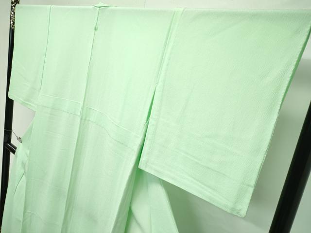 平和屋着物▽極上 洗える最高級着物 <英>はなぶさ謹製 色無地 若葉色 単衣 逸品 CZAA4403s6