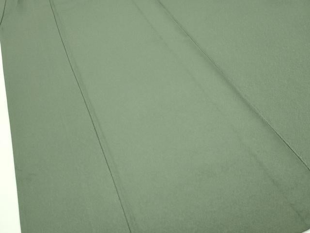 平和屋着物▽極上 洗える最高級着物 <英>はなぶさ謹製 色無地 麹塵色 菊唐草地紋 単衣 逸品 CZAA4404s6