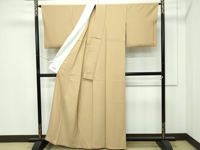平和屋着物▽極上 洗える最高級着物 <英>はなぶさ謹製 色無地 榛色 単衣 たとう紙付き 逸品 CZAA4406s6