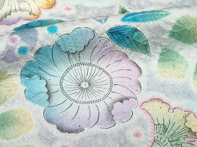 平和屋着物●極上 振袖 作家物 絞り 辻が花 暈し染め 銀通し地 逸品 CZAA4411s6