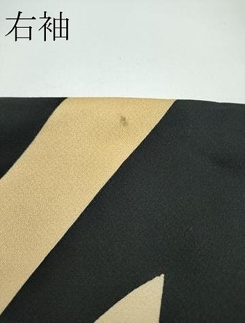 平和屋本店●極上 振袖 草花シルエット 黒地 逸品 CZAA4425s6