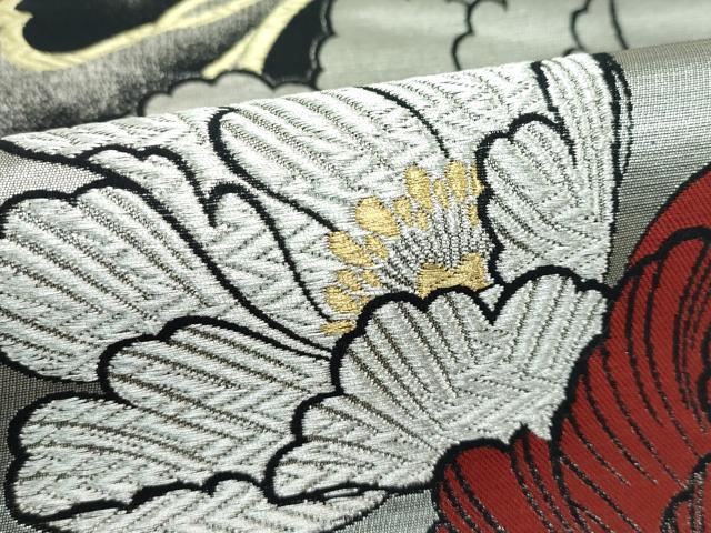 平和屋本店●極上 西陣 京洛苑たはら謹製 六通柄袋帯 乱菊 金銀糸 逸品 CZAA4924s6