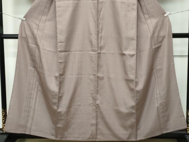 平和屋着物▽極上 お召 単衣 市松文様 空五倍子色×涅色 逸品 未使用 CZAA4445s6