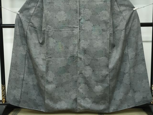 平和屋本店●極上 石川県指定無形文化財 牛首紬 白山工房 手織 江戸小紋 雪輪文様 鮫小紋柄 角通し 行儀 黒地 逸品 CZAA4467s6