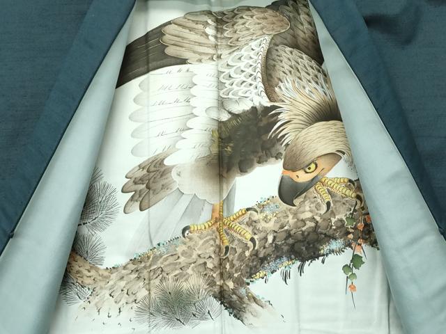 平和屋着物●極上 男性 紬 アンサンブル キングサイズ 色無地 百入茶色 逸品 CZAA4506s6