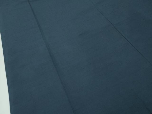 平和屋着物●極上 男性 紬 アンサンブル 色無地 濃紺地 逸品 CZAA4508s6