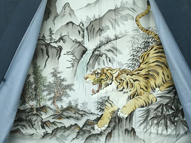平和屋着物●極上 男性 紬 アンサンブル 色無地 濃紺地 逸品 CZAA4508s6