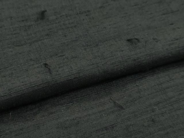 平和屋着物●極上 男性 髭紬 アンサンブル 色無地 黒地 逸品 CZAA4512s6