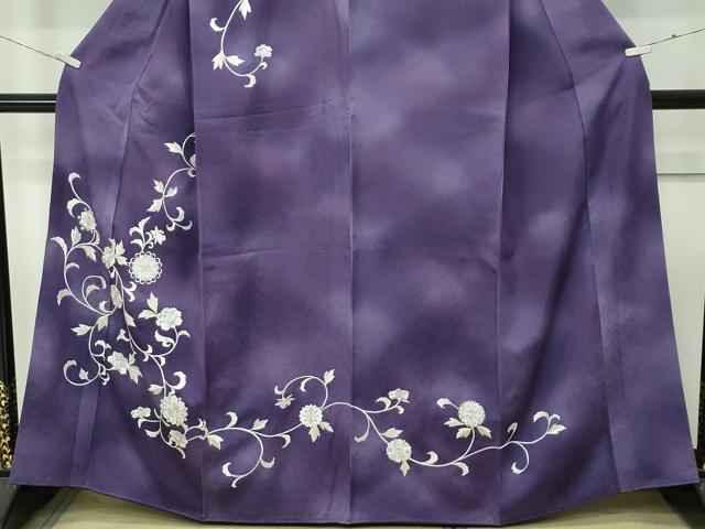 平和屋本店●極上 訪問着 総刺繍 更紗唐草文 暈し染め 銀糸 逸品 CZAA4523s6