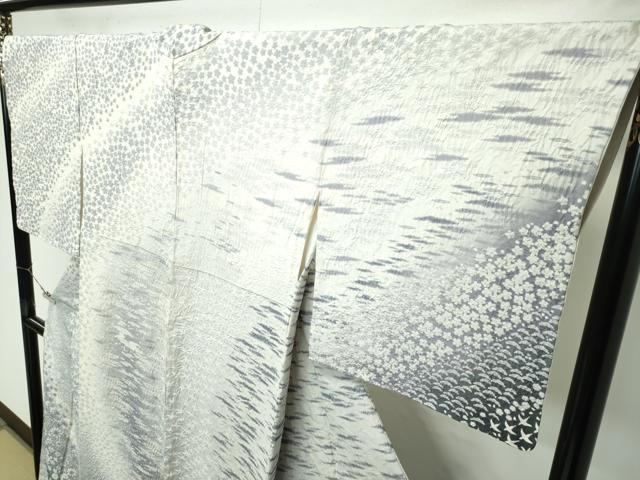 平和屋着物●極上 訪問着 絞り 霞飛鳥花文 逸品 未使用 CZAA4524s6