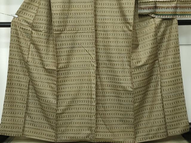 平和屋着物●極上 菅原工房 菅原結作 漢方染紬 漢方染蚕桑苑 横段文 証紙付き 逸品 CZAA4531s6